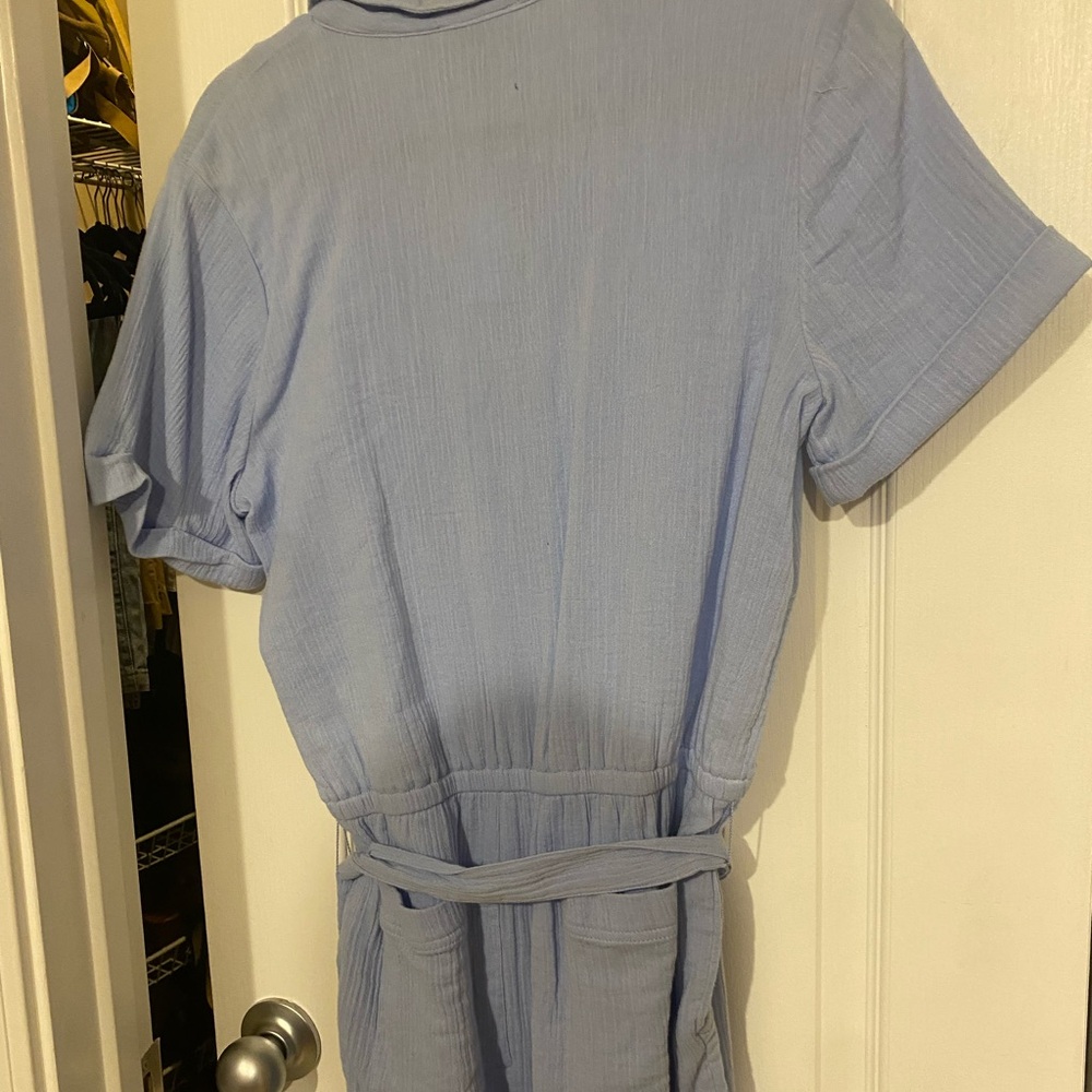 LOFT Soft Blue Collared Top - Picture 3 of 5